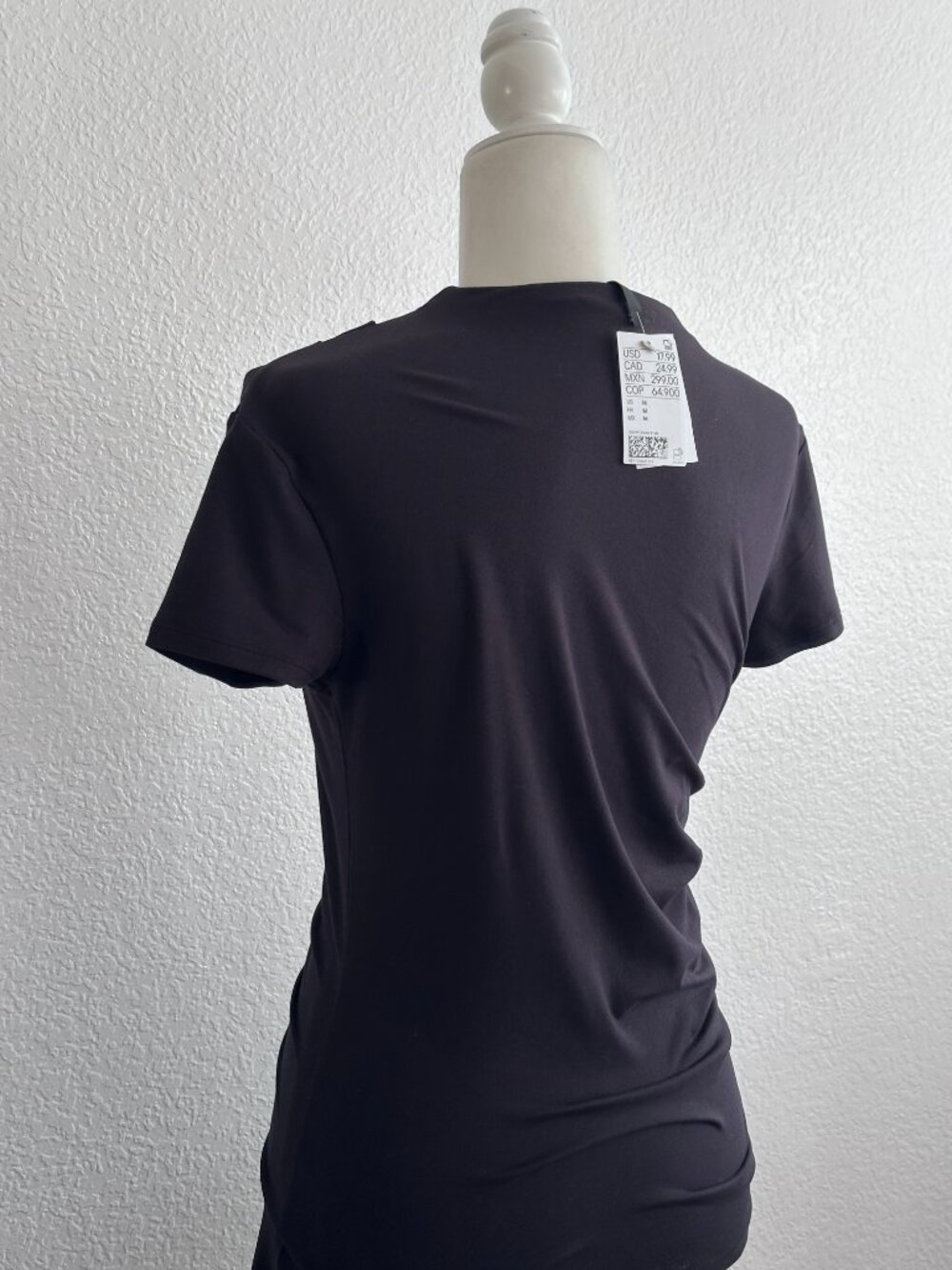 Divided by H&M Black Ruched Mini Dress | Asymmetrical Draped Neck | Size M | NWT - Picture 6 of 9
